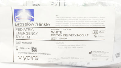 Vyaire 7700WAW Broselow/Hinkle Pediatric Emergency System Oxygen Delivery Module